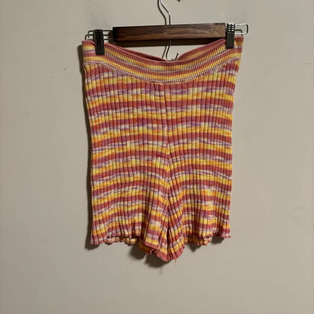 Free People Aquarius Knot Crochet Sweater Shorts- Size Small